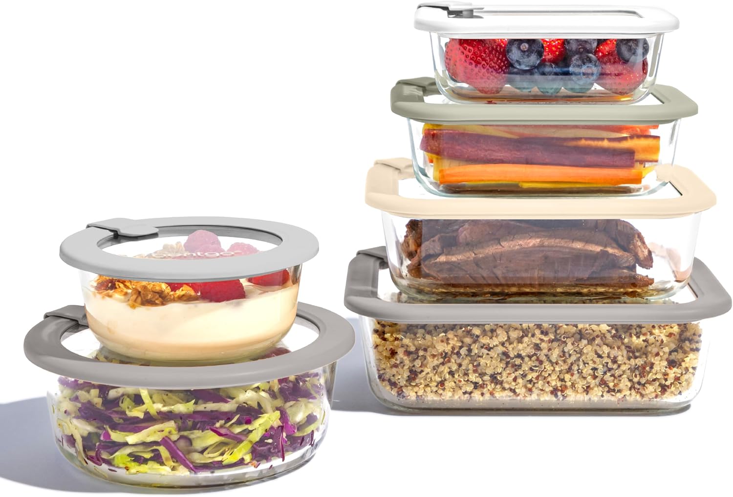 Glass Container Set - Recipientes de Armazenamento de Alimentos em