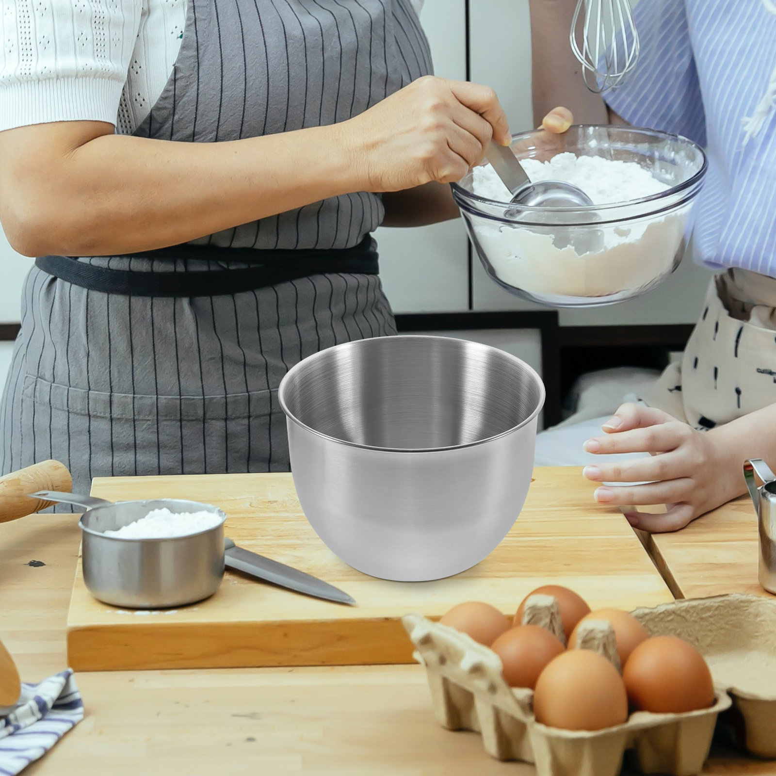 Meal Prep Food - Tigela de Mistura Profunda em Aço