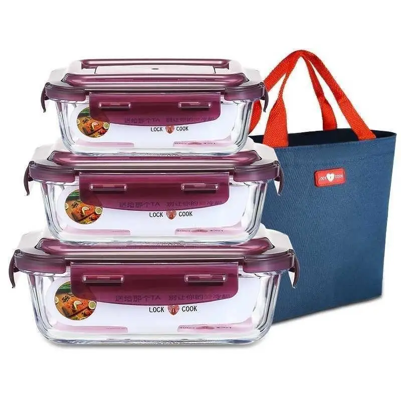 Glass Container Set - Conjunto de Potes de Vidro Transparente